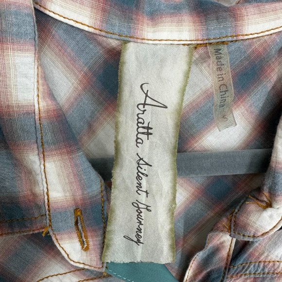 Anthropologie Plaid and Floral Maxi Dress - Black, White, Blue, Multicolor - Picture 3 of 12